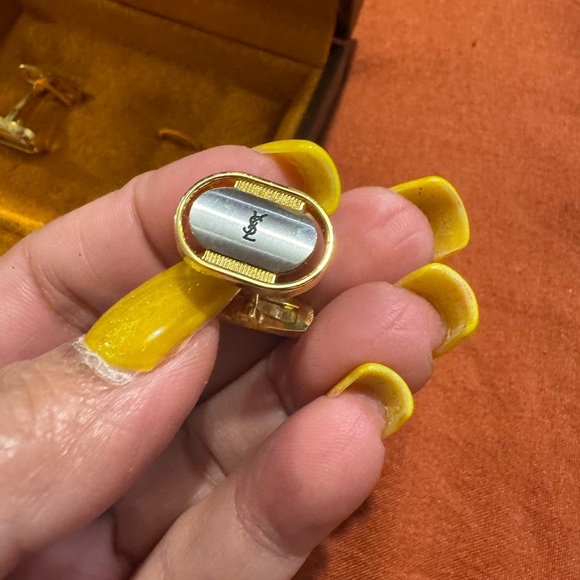Yves Saint Laurent Gold Cufflinks - Picture 2 of 4